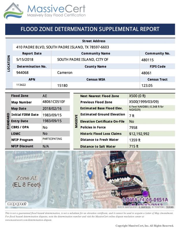 “Know Flood Zone” Determination MCC